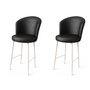 Hanah Home Uras Taburetes de Bar Negro y Blanco (2 Piezas)